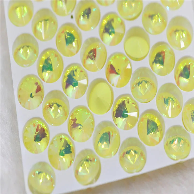 Rivoli Ab Glass Crystal Rhinestones For Needlework Pointback Stones Dress  Decoration Jewelry Making 8mm 10mm 12mm 14mm 18mm