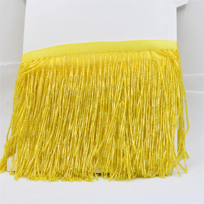 5 yards Bulk wholesale glass bead fringe tassels sewing articles for sewing 10cm