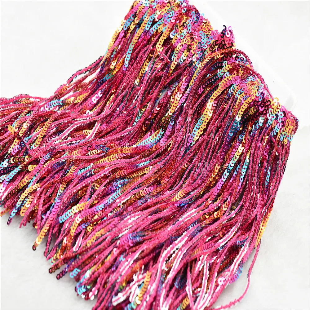 1 yard sequins Tassel Fringe for sewing in clothes decorative trimmings 17cm