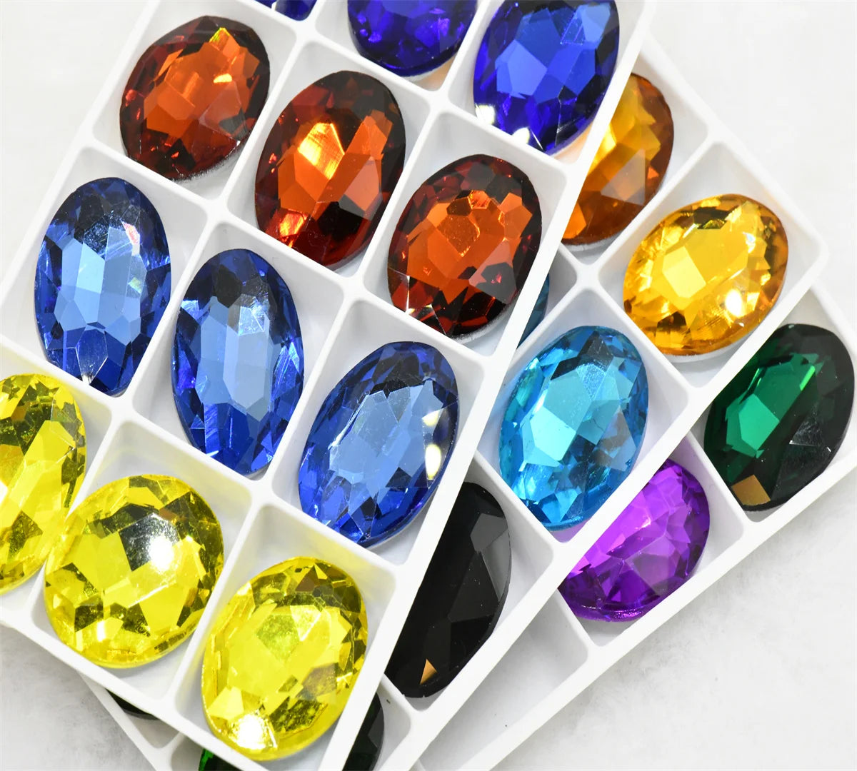 Oval Glass Crystal Pointback Rhinestone decorative crystals crafts Stones strass Beads for jewelry 20x30mm 13x18mm 10x14mm