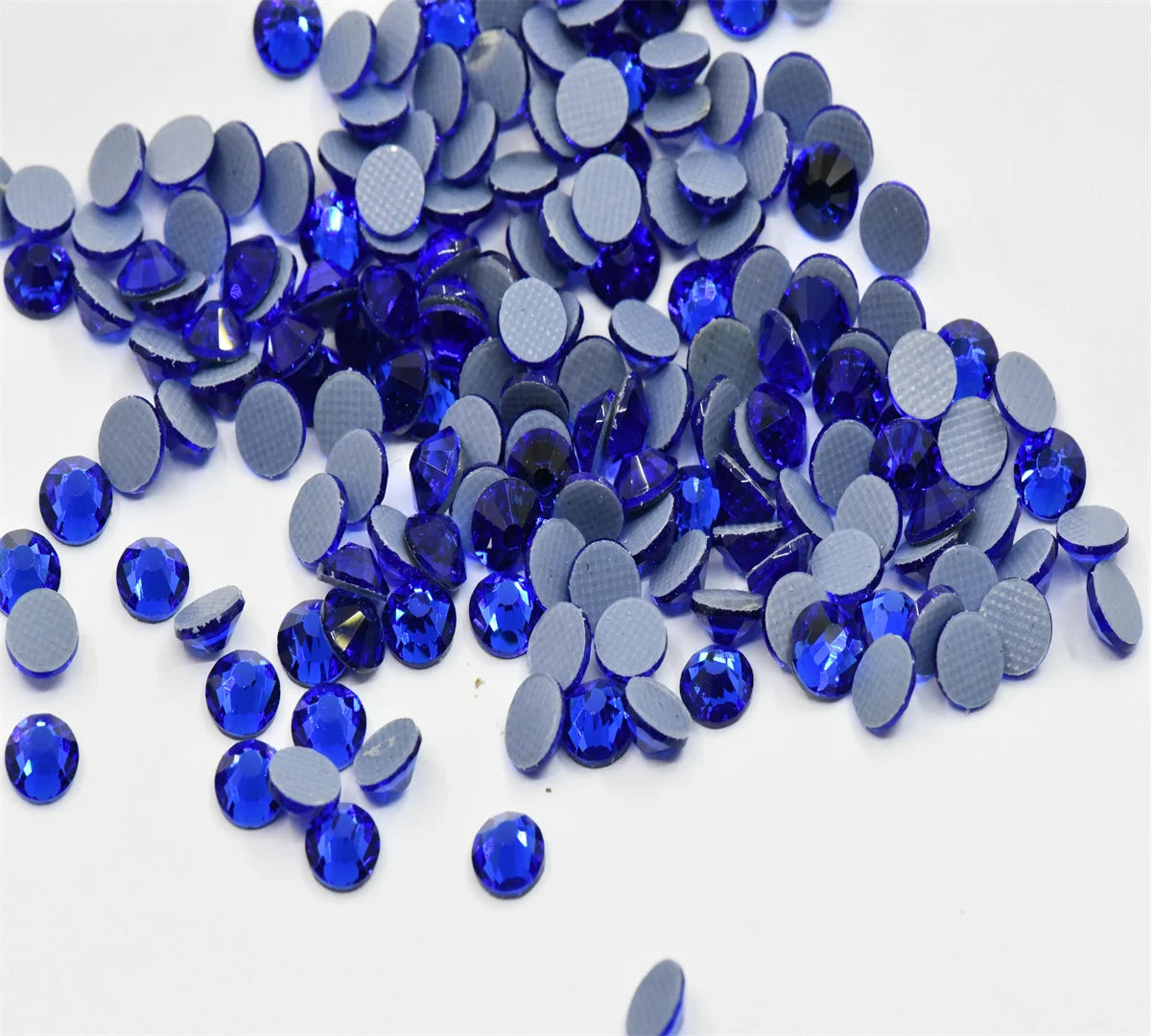 Blue series  Hotfix rhinestones Flatback Crystal  Round Stones for dress clothes bags Decoration Iron On