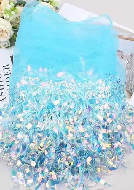 10 yards 15cm sequins Tassel Fringe Bulk wholesale  Mesh Sequins Tassels Fringe Stage Perform Dress Lace Trim Wedding Clothes Cu