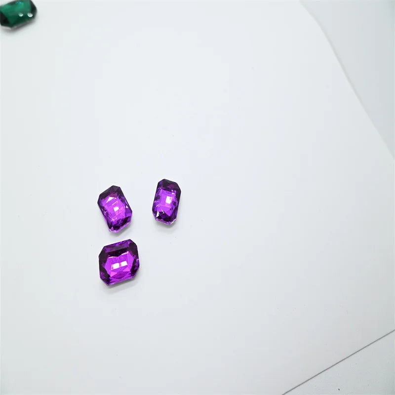 Rectangle Glitter Loose Beads Glass Crystal Pointed Back Fancy Stones Strass Rhinestone For Clothes Shoes DIY