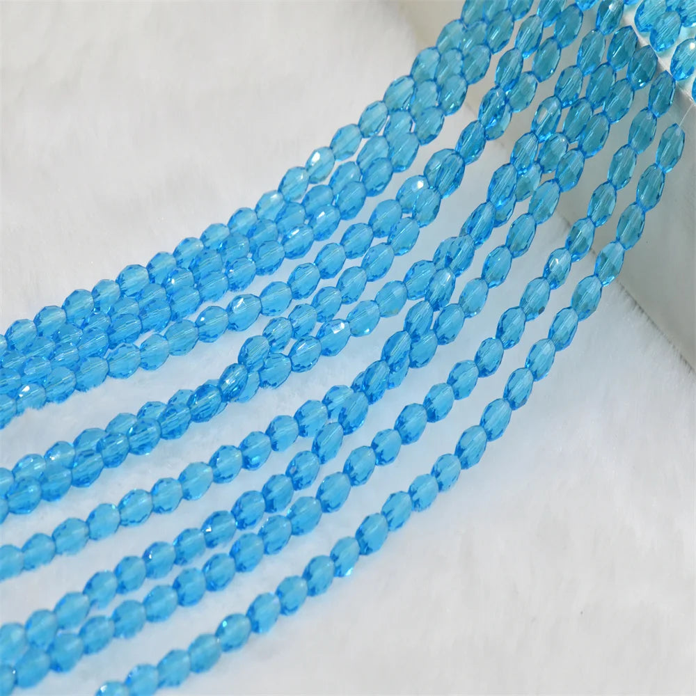 680pcs 10 strand Faceted Glass Crystal 4x6mm drum Crystal clear Bicone Beads Jewelry Making  DIY Needlework Accessories