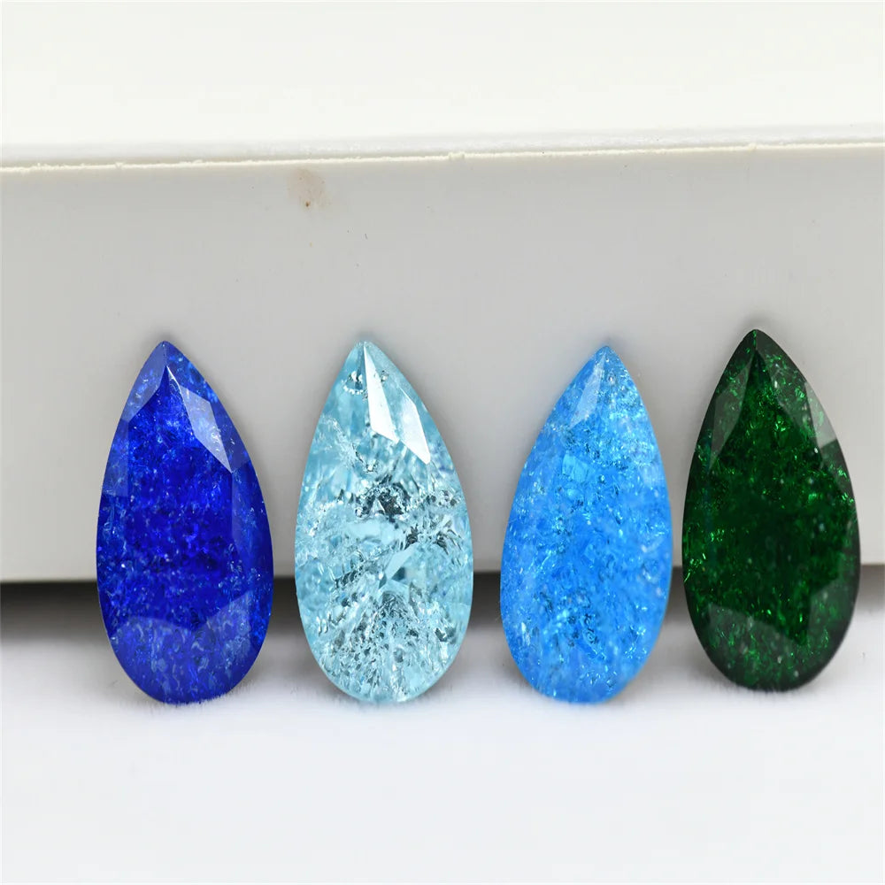 13x18mm K9 Ice Flower teardrop Glass Rhinestones High Quality Pointback Loose Glass Crystal Glue on Garment Crafts