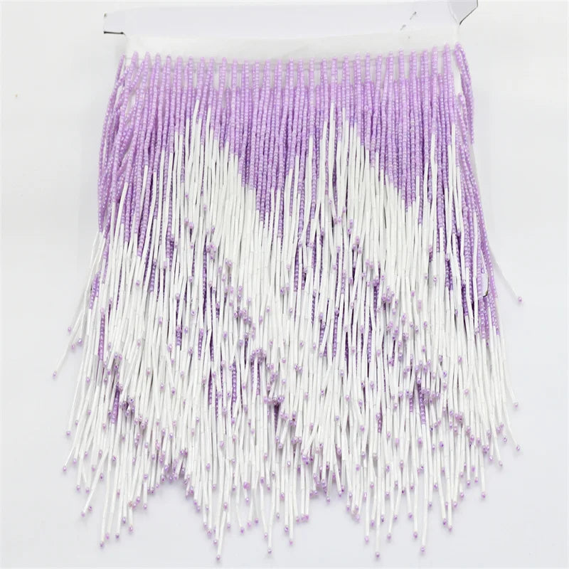 Wave drop Handmde Spacer Tube Beaded 2 size mixed 5.5 yards Bulk wholesale glass fringe tassels sewing articles for sewing