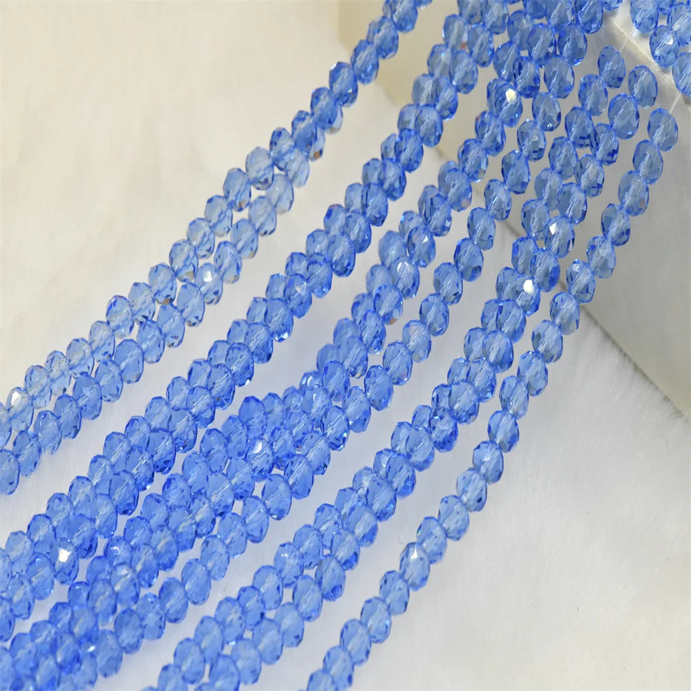 680pcs 10 strand Faceted Glass Crystal 4x6mm drum Crystal clear Bicone Beads Jewelry Making  DIY Needlework Accessories