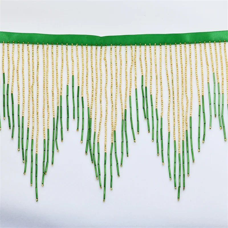 Wave drop Handmde Spacer Tube Beaded 2 size mixed 5.5 yards Bulk wholesale glass fringe tassels sewing articles for sewing