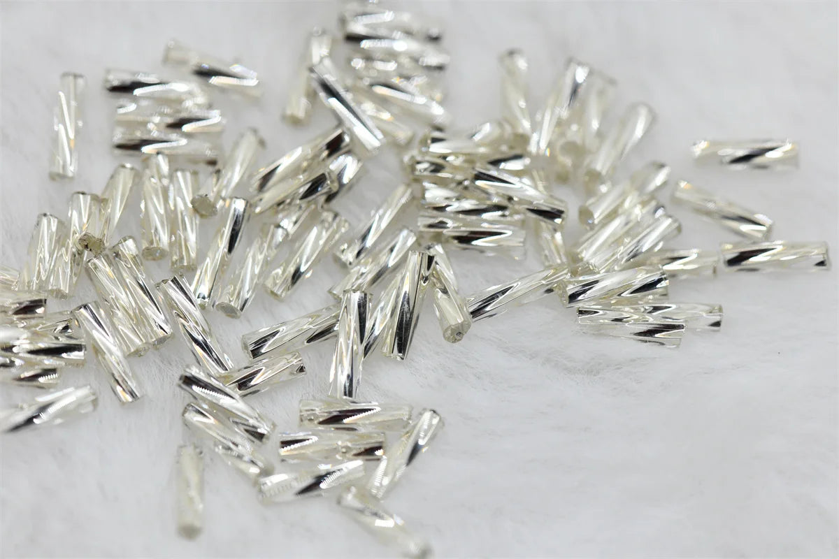 Twist Tube Beads AB color Czech Glass  Lined Bugle Bead Bulk Wholesale Big Bag For Jewelry Making  Fringe 2x6mm 2x12mm