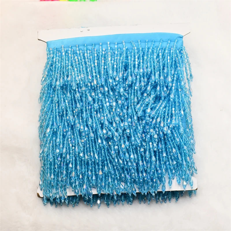 5.5cm crystal beads curtain tassels Tassel Fringe trimming  for dress costumes crafts  1 yard