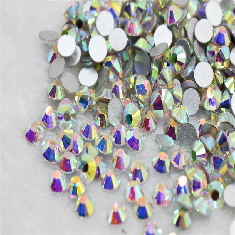 Nail Art Decorations Rhinestones  Glitter Gems Multicolored FlatBack glue on Non Hotfix