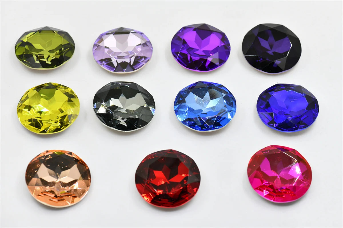 12pcs 50mm large beads Crystal  Round Glass  big size Rhinestones Jewels Making dyed color  fancy stones for diy