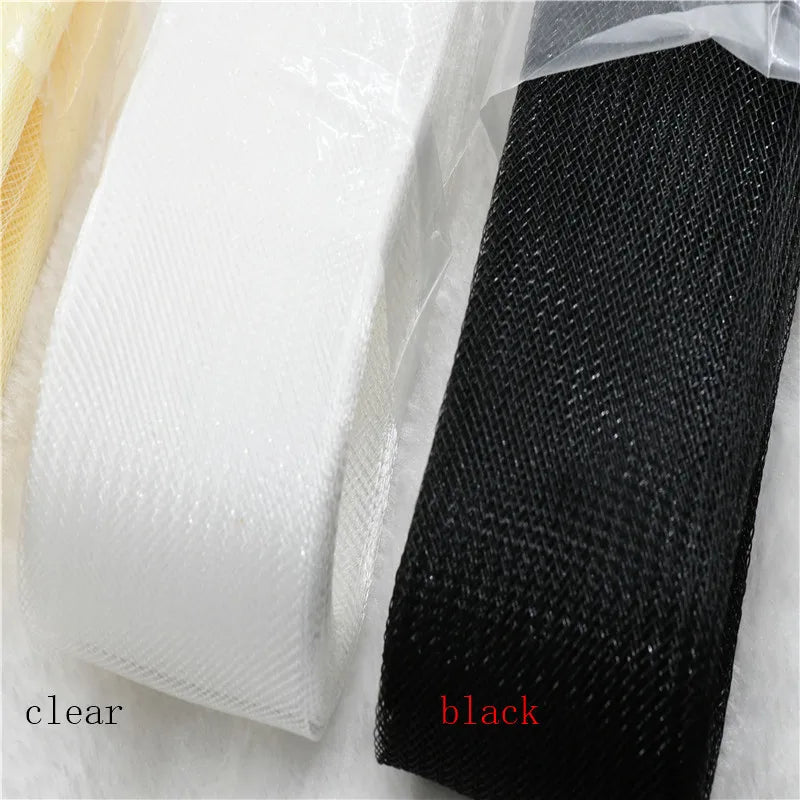 Hard Horsehair Crinoline Tube Crin Trimming Clear mesh ribbon use for Braid  Hats Fascinator craft 1cm ~16cm you can pick