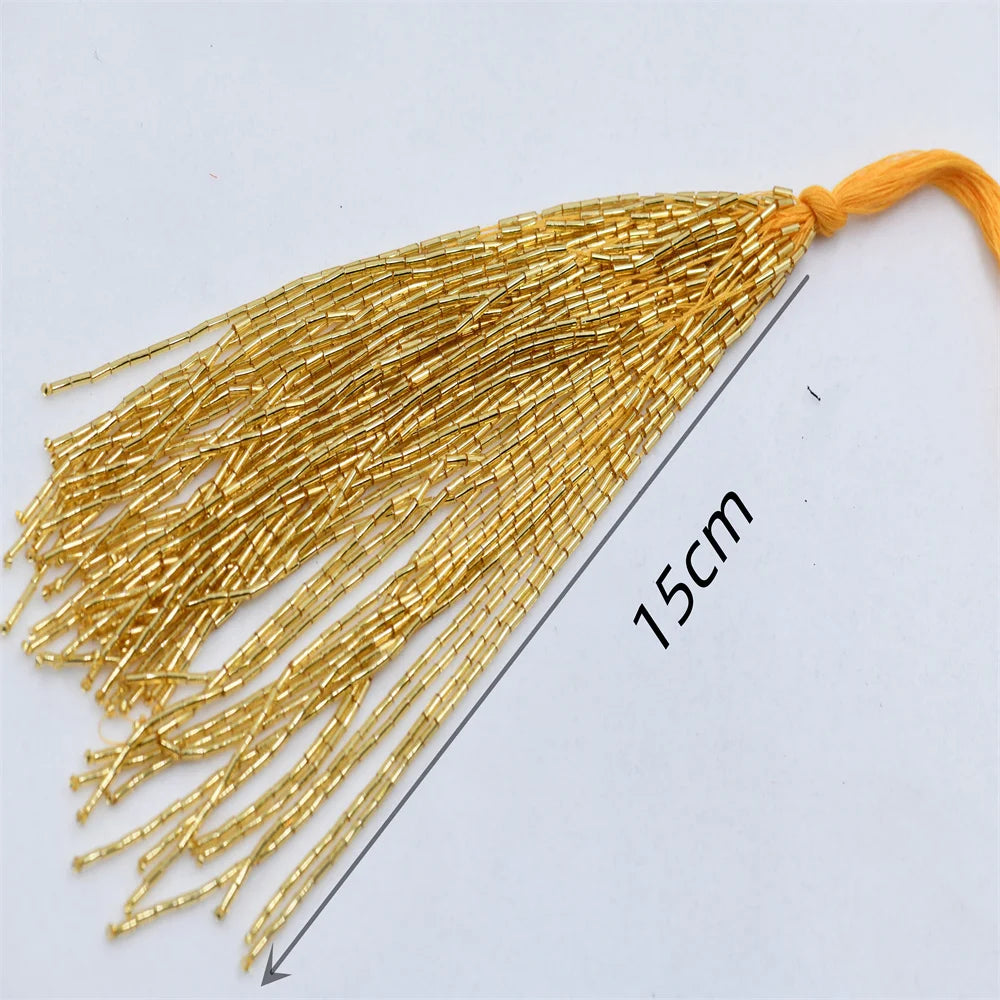 15cm wide 1 bundle gold silver black Individual Beaded Tassel Fringe Costume Crafts  fringes for sewing in clothes by Strand