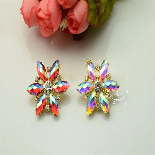 2 pcs Crystal Rhinestone Brooch Pin Wedding Costume Dress decoration