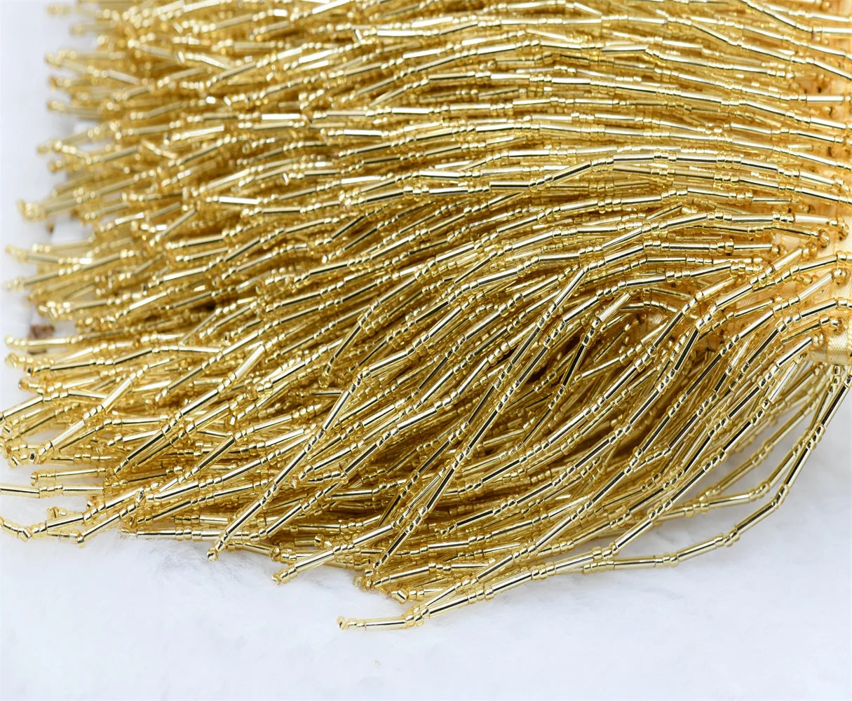 5 yards Bulk wholesale glass bead fringe tassels sewing articles for sewing 10cm