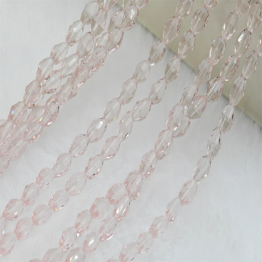 680pcs 10 strand Faceted Glass Crystal 4x6mm drum Crystal clear Bicone Beads Jewelry Making  DIY Needlework Accessories