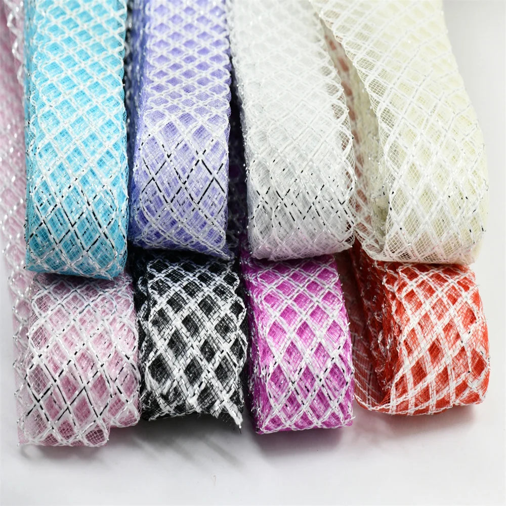 4.5cm Elasticity Crinoline with silk thread  horsehair braid Mesh Fabric Soft Polyester  Dress headgear craft