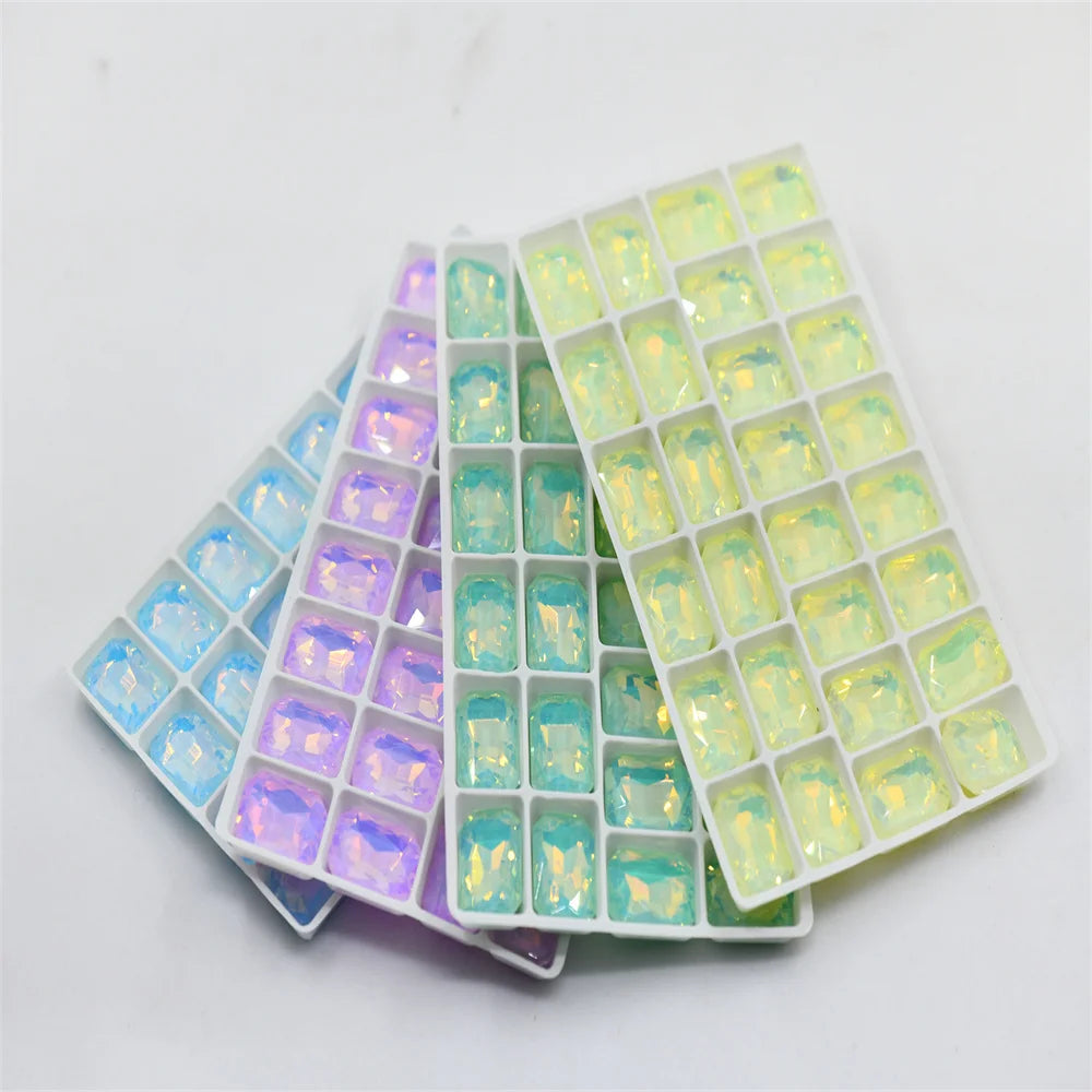 Rectangle crystal stones  Jelly mocha rhinestones make crafts jewels Decoration Diamonds for needlework 13x18mm