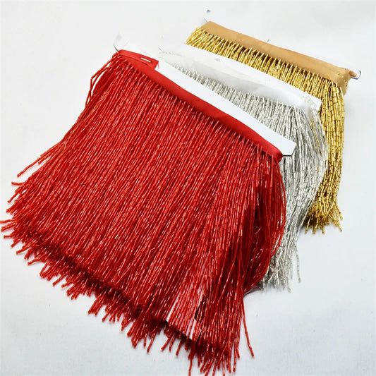 1 Yard 15cm Beaded Tassel Fringe for costumes dress crafts sew on DIY Accessories Home Textile Dance Ribbon