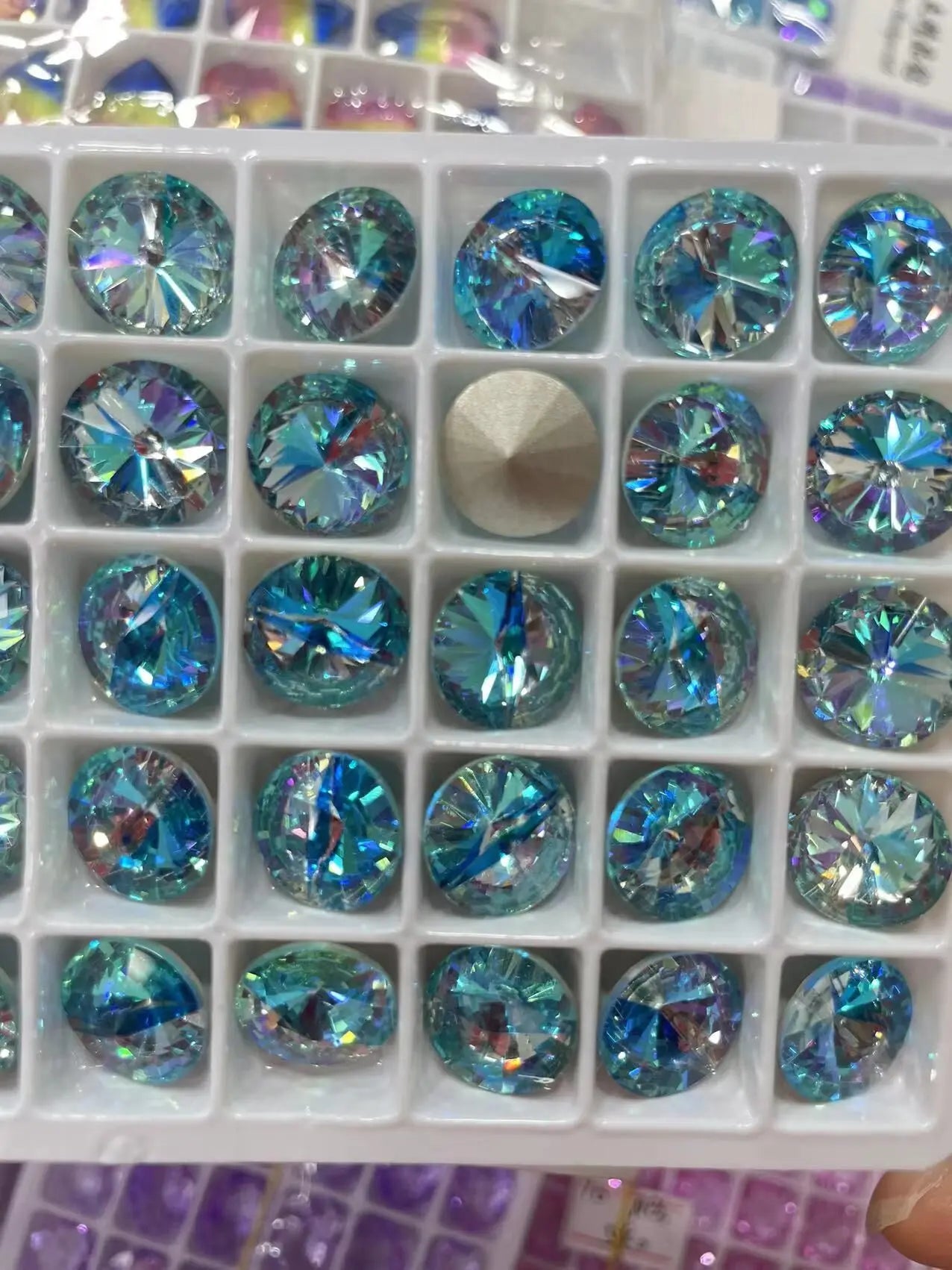 K9 12 mm 14mm Rivoli  Glitter Crystal Rhinestones For Crafts Glass Pointback Rhineston for Jewelry Making