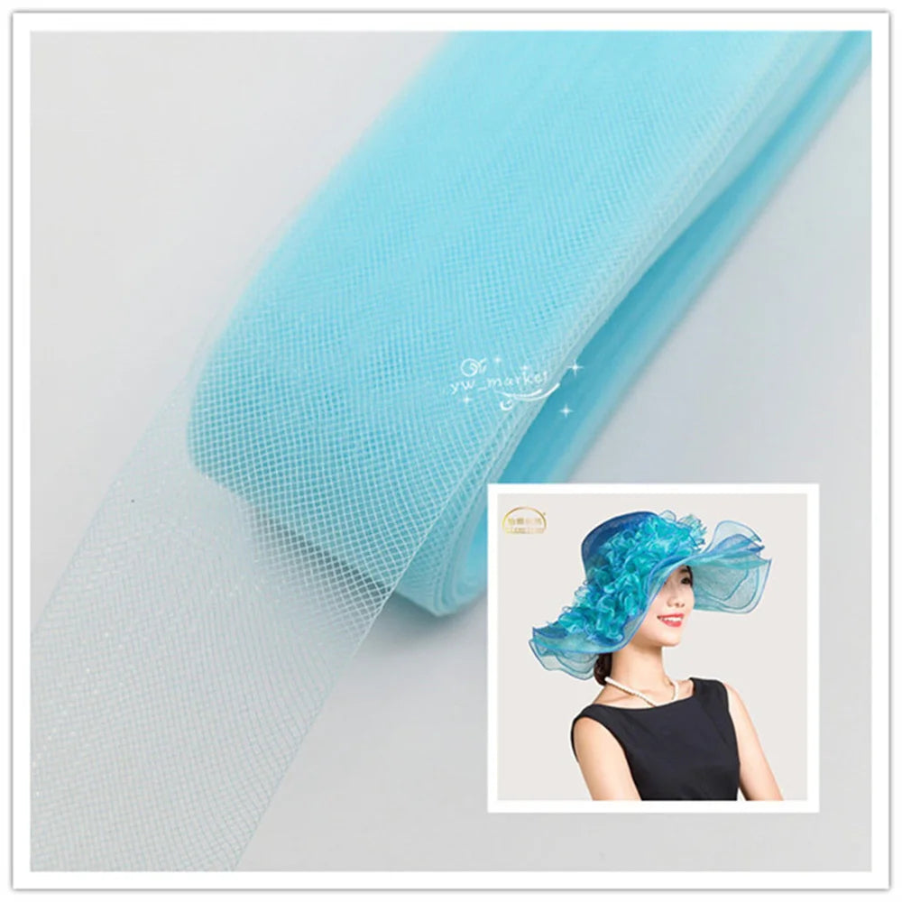 Soft Polyester Mesh Ribbon Flat Plain Crinolines Braid with Horsehair Fabric for Hats Craft wedding Dress 3cm 5cm 7cm