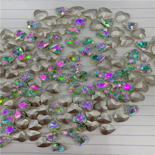 Drop rhinestones Luminous green XC crystal stones to make crafts nails glue on Glass Pointback gems Jewelry Making  Water Lily