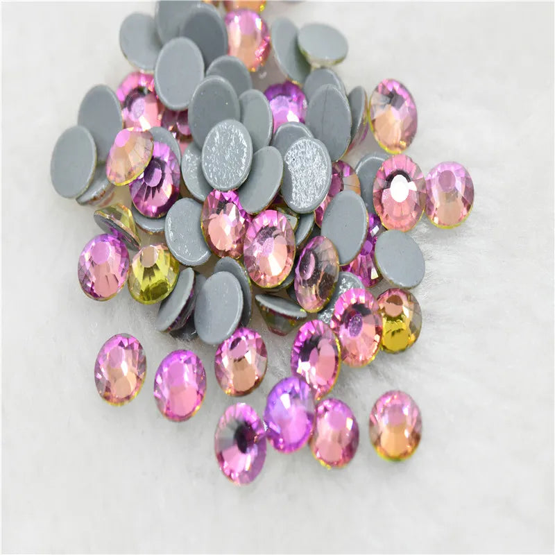 vitrail colorful Hotfix rhinestones Flatback strass Glitter Stones for clothing making dress clothes crafts  can mixed size