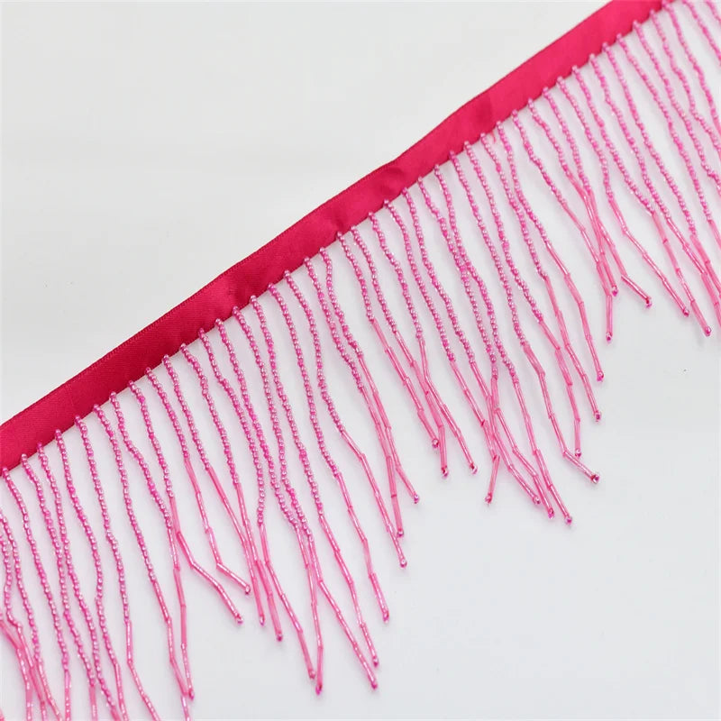 Wave drop Handmde Spacer Tube Beaded 2 size mixed 5.5 yards Bulk wholesale glass fringe tassels sewing articles for sewing