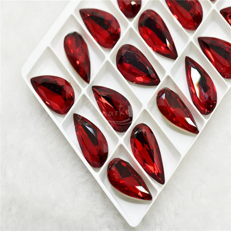 K9 11mmx22mm Craft Gems crystal Rhinestone  Color Strass pointback Crystal Diy teardrop shape