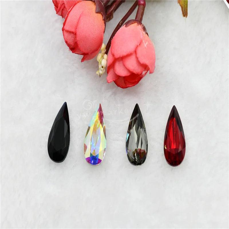 K9 11mmx22mm Craft Gems crystal Rhinestone  Color Strass pointback Crystal Diy teardrop shape