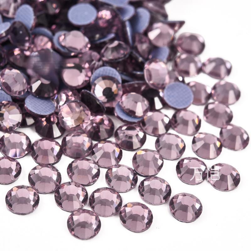 purple series  Hotfix rhinestones Flatback Crystal Iron On Round Stones for clothing Decoration Crafts  Dress diamond