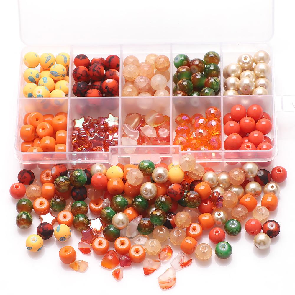 10 grid color series multi-crack bursting flower beads glass crystal loose beads DIY bracelet beaded material package