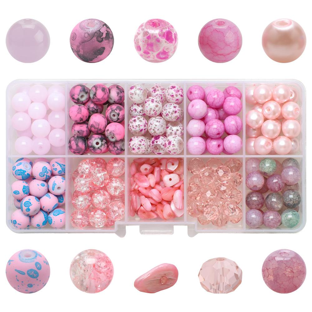 10 grid color series multi-crack bursting flower beads glass crystal loose beads DIY bracelet beaded material package